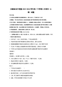 [化学]安徽省县中联盟2023-2024学年高一下学期5月联考(A卷)试题(解析版)