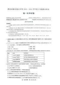 湖北省武汉市部分重点中学联考2023-2024学年高一下学期6月期末化学试题（含答案）
