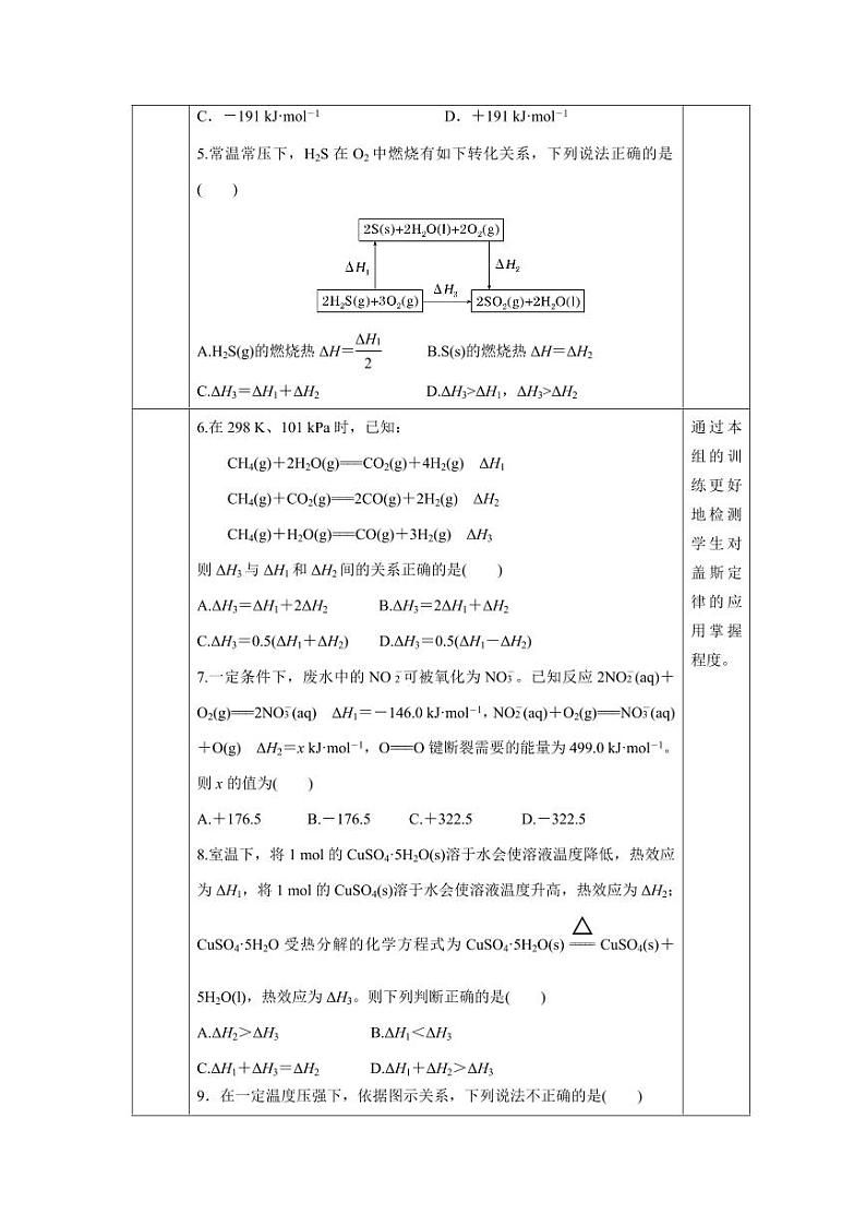 1.3 反应热的计算—反应热的计算及△H的大小比较(分层作业)(学生版) 高二化学同步备课系列(人教版2019选择性必修1)第3页