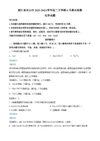 浙江省舟山市2023-2024学年高二下学期6月期末检测化学试卷（Word版附解析）