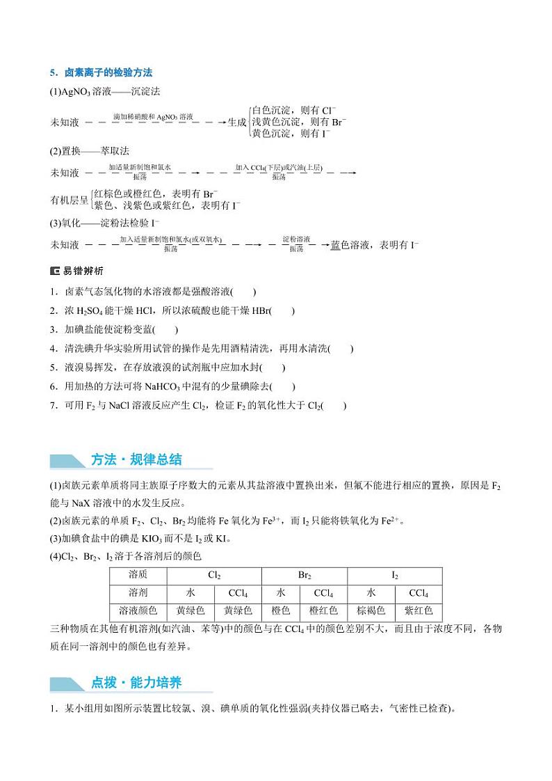 第18讲 卤族元素 溴、碘单质的提取-2025年高考化学大一轮复习卓越讲义(学生版)第2页