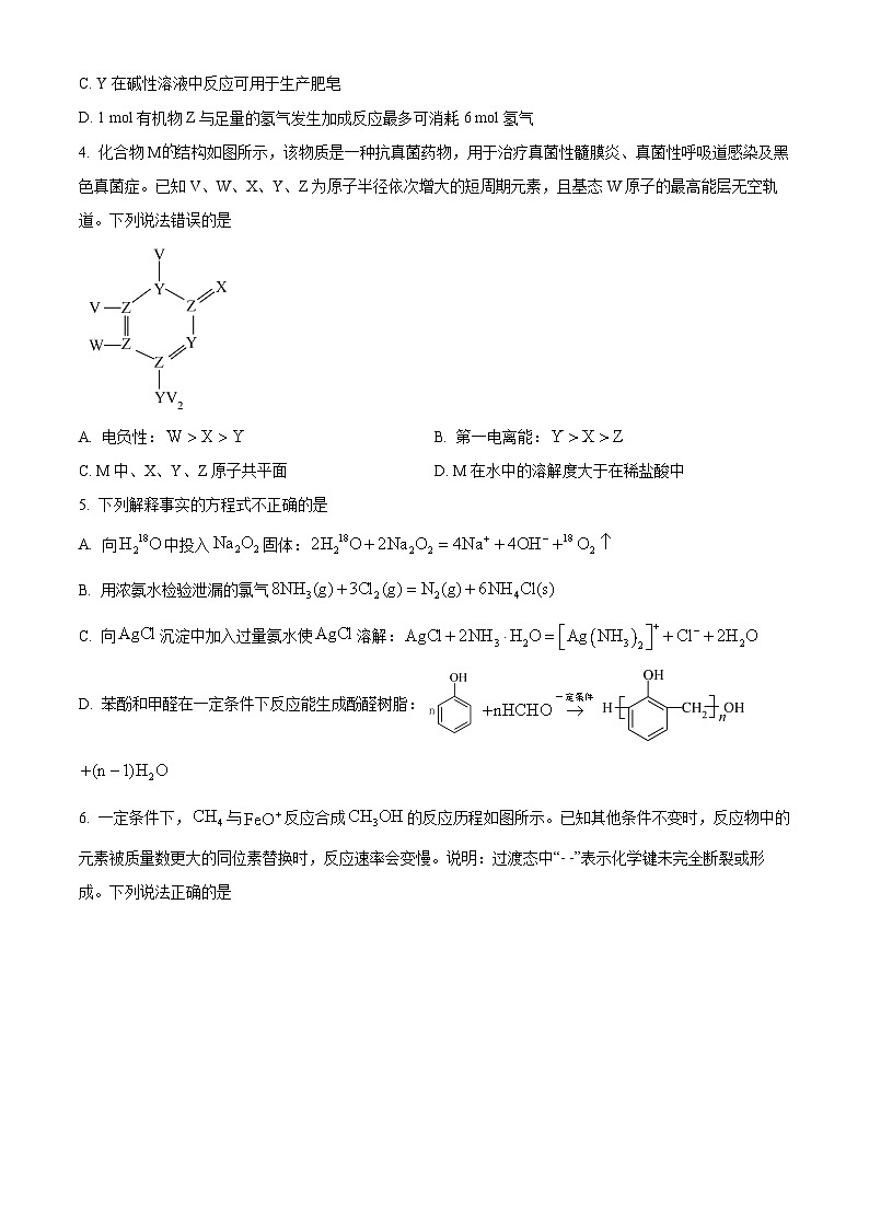 云南省昆明市第三中学2024-2025学年高三上学期开学考试化学试题(原卷版+解析版)02