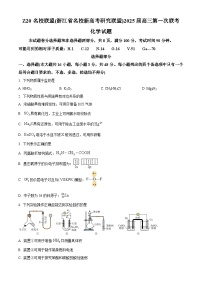 Z20名校联盟(浙江省名校新高考研究联盟)2025届高三上学期第一次联考化学试题(原卷版+解析版)