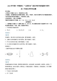 浙江省“七彩阳光”新高考研究联盟2023-2024学年高二上学期11月期中联考化学试题(Word版附解析)