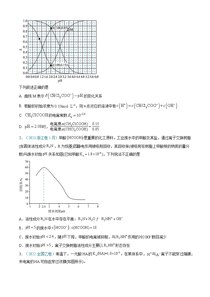 三年(2022-2024)高考化学真题分类汇编(全国通用)专题09 水溶液中的离子反应与平衡(原卷版)02