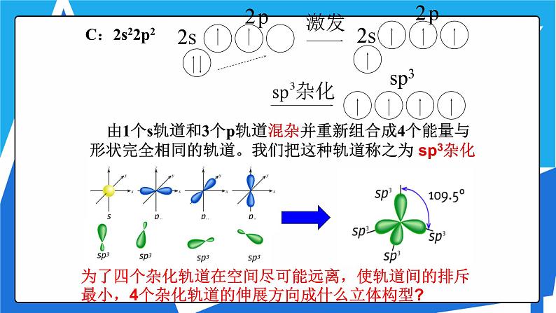 人教版高二化学选修三 2.2.2杂化轨道理论 课件第5页