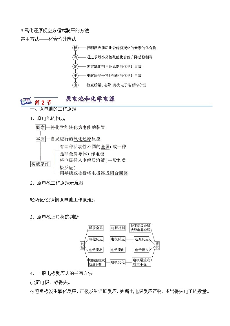 沪科版2020高二化学选择性必修第一册 第四章 氧化还原反应和电化学(知识梳理)02