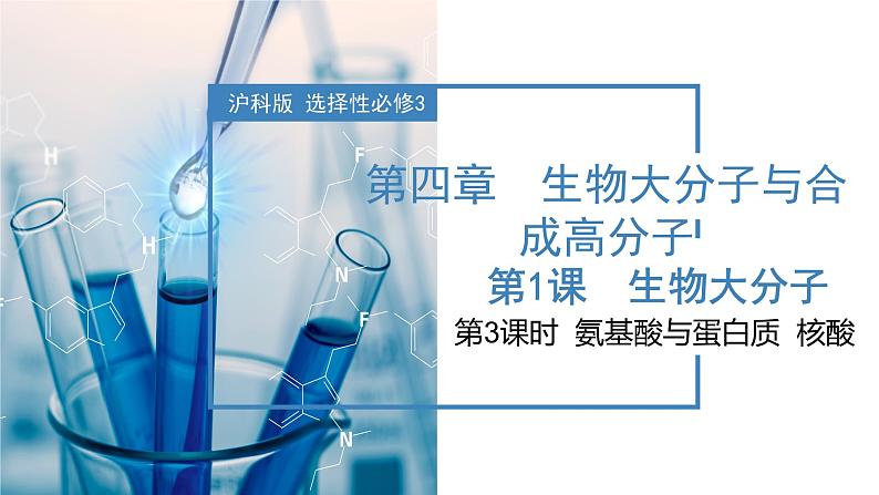 沪科版2019高二化学选择性必修三 4.1.3氨基酸与蛋白质核酸 课件01