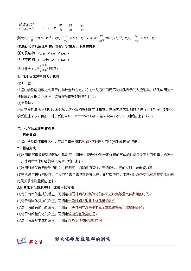 苏教版2019高二化学选择性必修第一册 第二章+化学反应速率与化学平衡(知识梳理)02