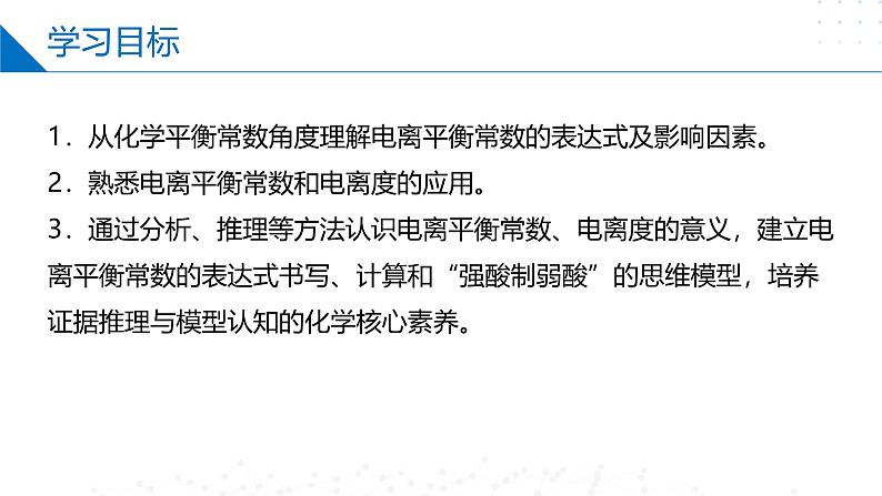 苏教版2019高二化学选择性必修第一册 3.1.2+电离平衡常数和电离度(同步课件)02