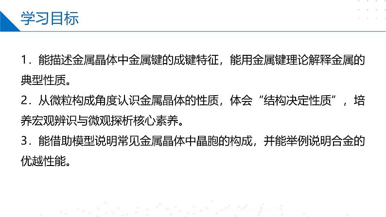 苏教版2019高二化学选择性必修第二册3.1金属键 金属晶体(同步课件)02