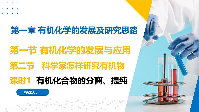 1.1-1.2.1有机化学的发展与应用、有机化合物的分离、提纯(同步课件)第1页