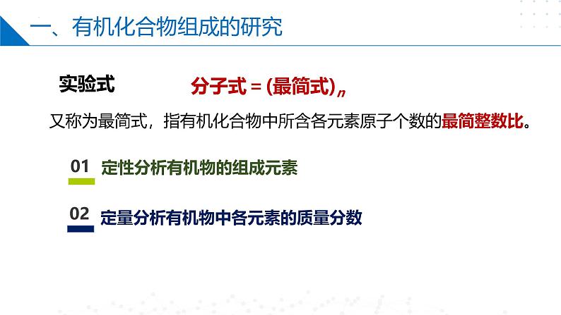 苏教版2019高二化学选择性必修三1.2.2有机化合物组成和结构的研究、有机化学反应的研究(同步课件)04