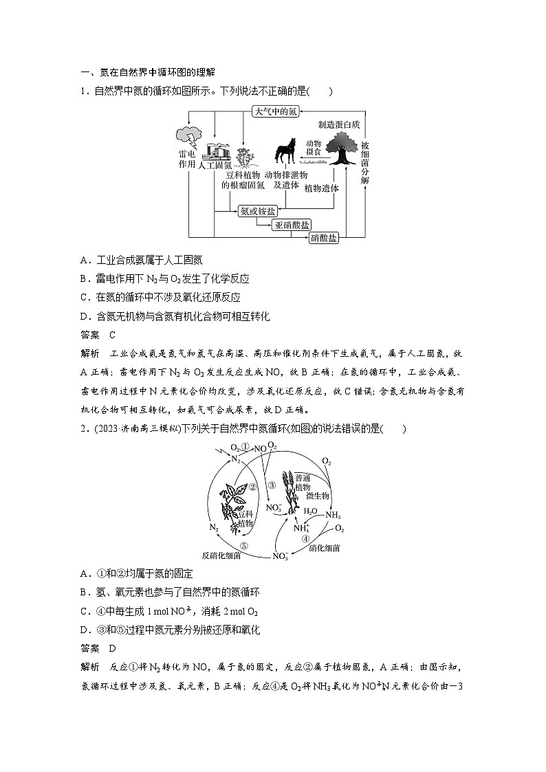 人教版高考化学一轮复习讲义第5章第22讲 氮及其氧化物 硝酸(教师版)第3页