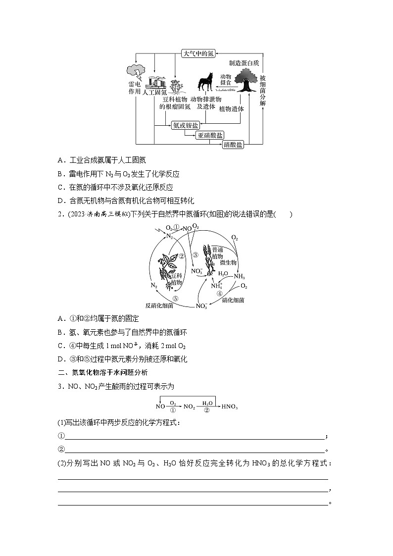 人教版高考化学一轮复习讲义第5章第22讲 氮及其氧化物 硝酸(原卷版)第3页