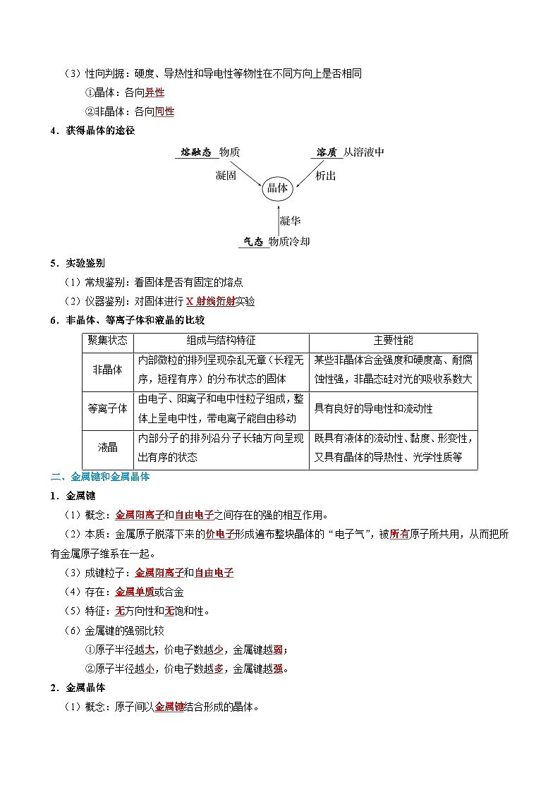 新高考化学一轮复习知识清单17 晶体结构与性质02