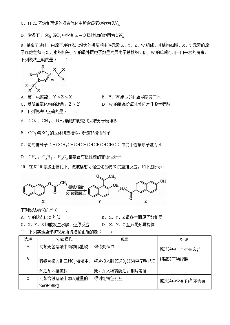 广西壮族自治区贵港市平南县中学2024-2025学年高三上学期9月月考化学试题第3页