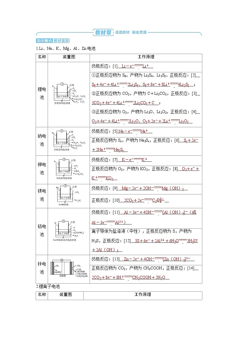 2025年高考化学精品教案第六章化学反应与能量变化第4讲新型电源02