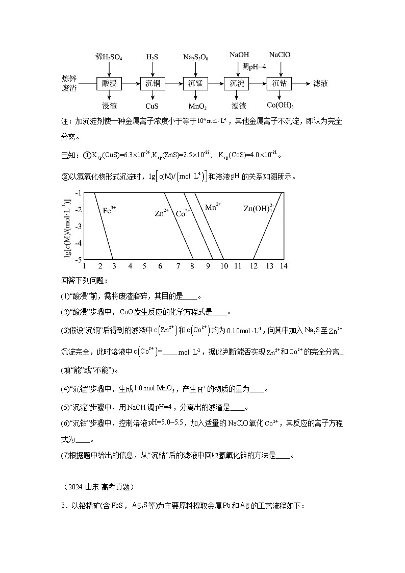 2024年高考化学真题分类汇编10化学工艺流程综合含解析答案02