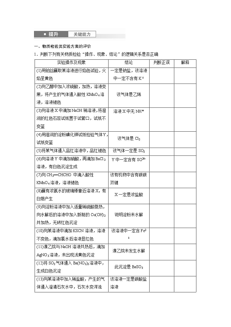 第16章 第71讲 简单实验方案的设计与评价(教师版) 2025年高考化学大一轮复习全新方案第2页