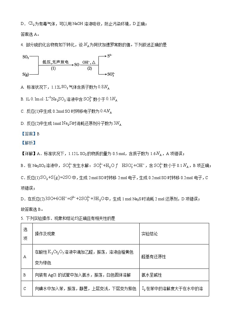 江西省稳派上进2025届高三上学期秋季入学摸底考试 化学试题(解析版)03