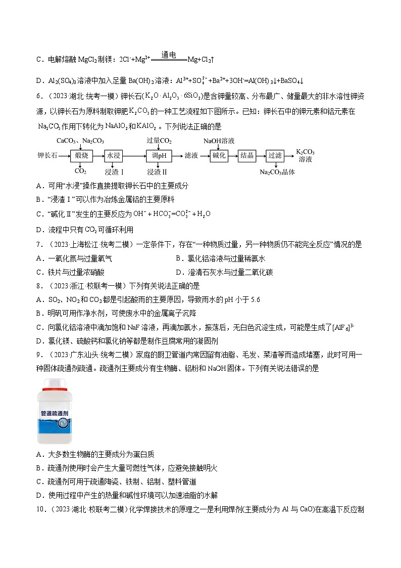 新高考化学一轮复习巩固练习第09讲 镁、铝及其重要化合物(原卷版)第2页