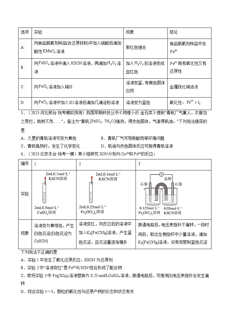 新高考化学一轮复习巩固练习第10讲 铁及其重要化合物(原卷版)第2页