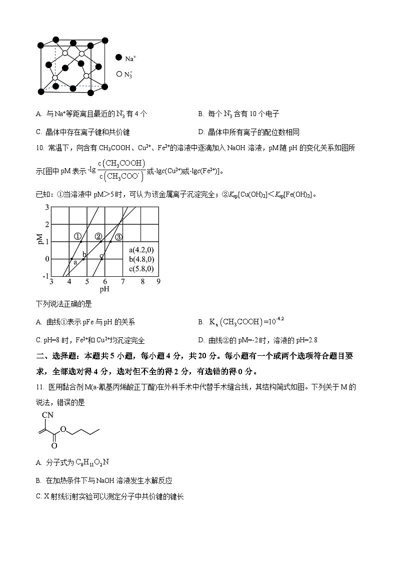 山东省临沂市百师联盟2024-2025学年高三上学期开学考试化学试题(原卷版)第3页