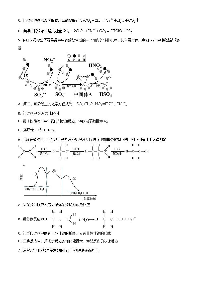 吉林省通化市梅河口市第五中学2024-2025学年高三上学期9月月考化学试题(原卷版)第2页