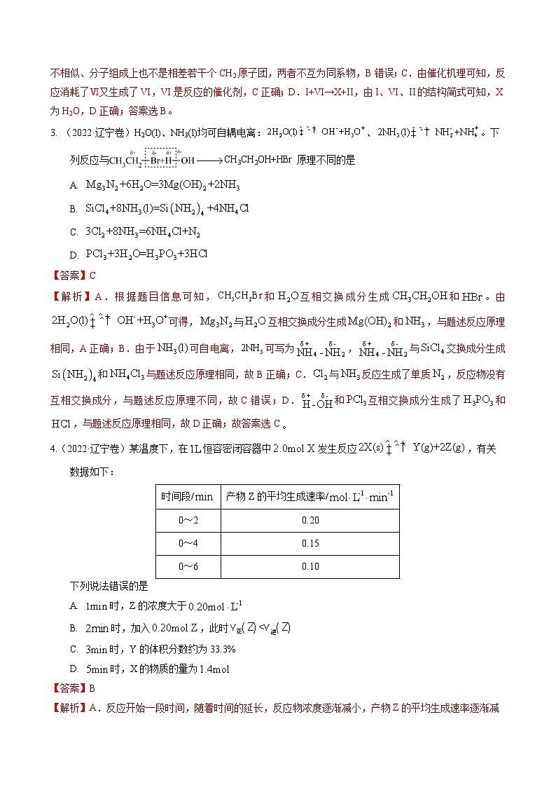 (黑吉辽通用)新高考化学三轮冲刺强化练习 选择题 化学反应与能量 化学反应速率与化学平衡(2份打包,原卷版+解析版)03