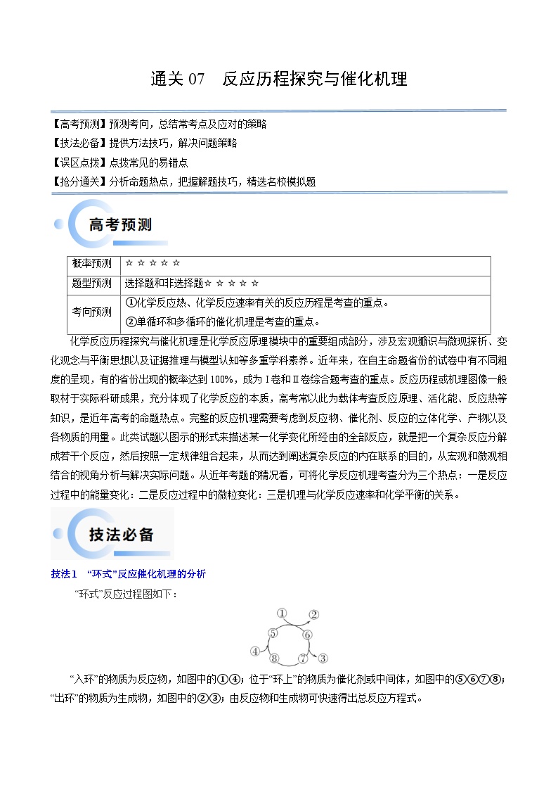 新高考化学三轮冲刺考前通关练习07 反应历程探究与催化机理（2份打包，原卷版+解析版）