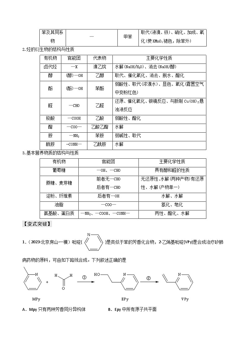 新高考化学三轮复习考前冲刺练习易错专题15 有机化学基础(2份打包,原卷版+解析版)02
