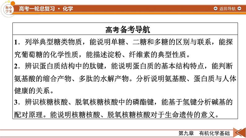 新高考化学一轮复习讲义课件第9章 第30讲 生物大分子 合成高分子03