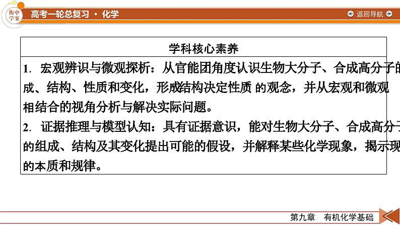 新高考化学一轮复习讲义课件第9章 第30讲 生物大分子 合成高分子05