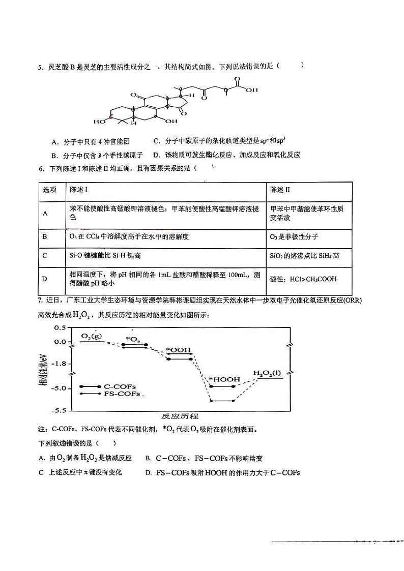 江西省赣州市第一中学2024-2025学年高三上学期开学考试+化学试题02