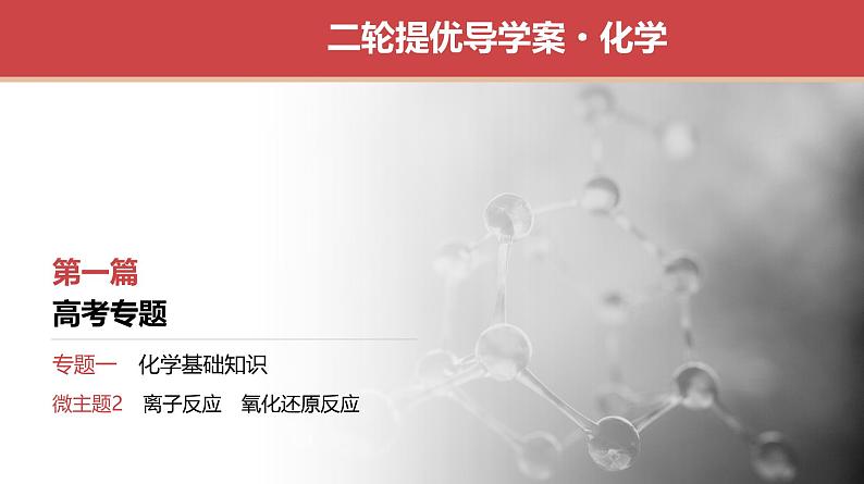 新高考化学二轮复习提优导学案课件 微主题2 离子反应 氧化还原反应(含解析)第1页