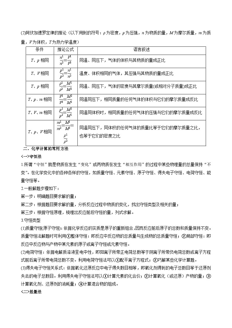 新高考化学二轮复习讲与练专题二 化学计量与化学计算(原卷版)第3页
