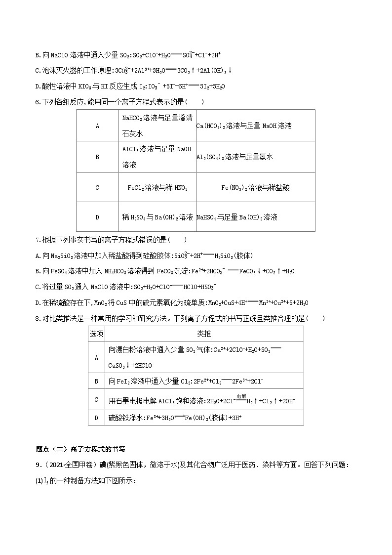 新高考化学二轮复习高频考点练习5 离子方程式的判断与书写(原卷版)第2页