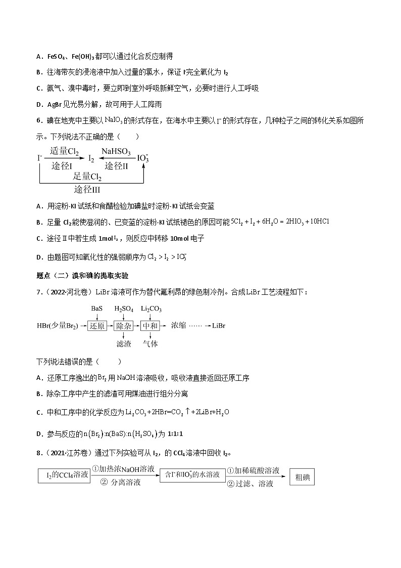 新高考化学二轮复习高频考点练习16 卤族元素(原卷版)第2页