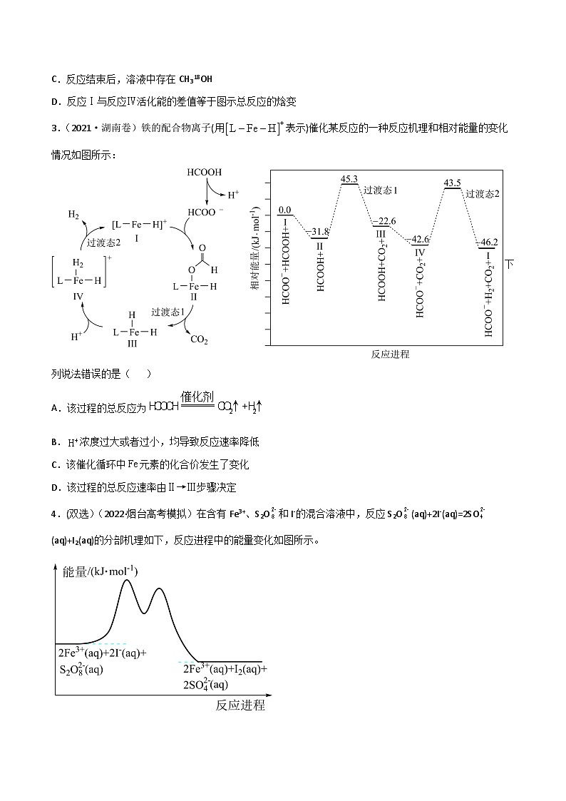 新高考化学二轮复习高频考点练习21 化学反应中的能量变化图(原卷版)第2页