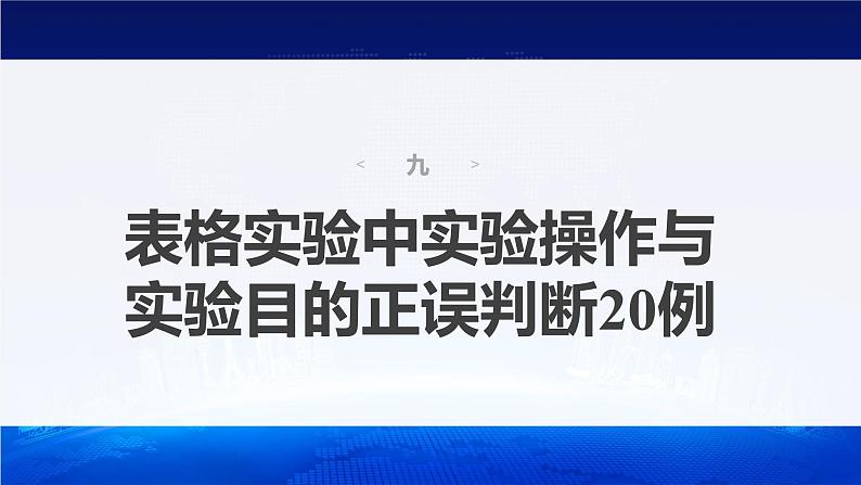 新高考化学二轮复习课件 第2部分 回扣基础 规范答题 九、表格实验中实验操作与实验目的正误判断20例第2页