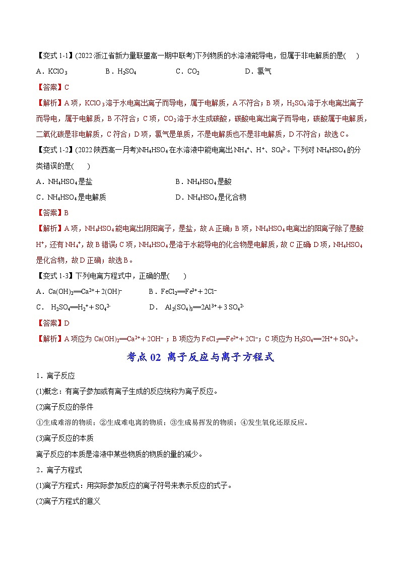 新高考化学二轮复习考点提升讲与练专题03 离子反应方程式与离子共存(专讲)(解析版)03