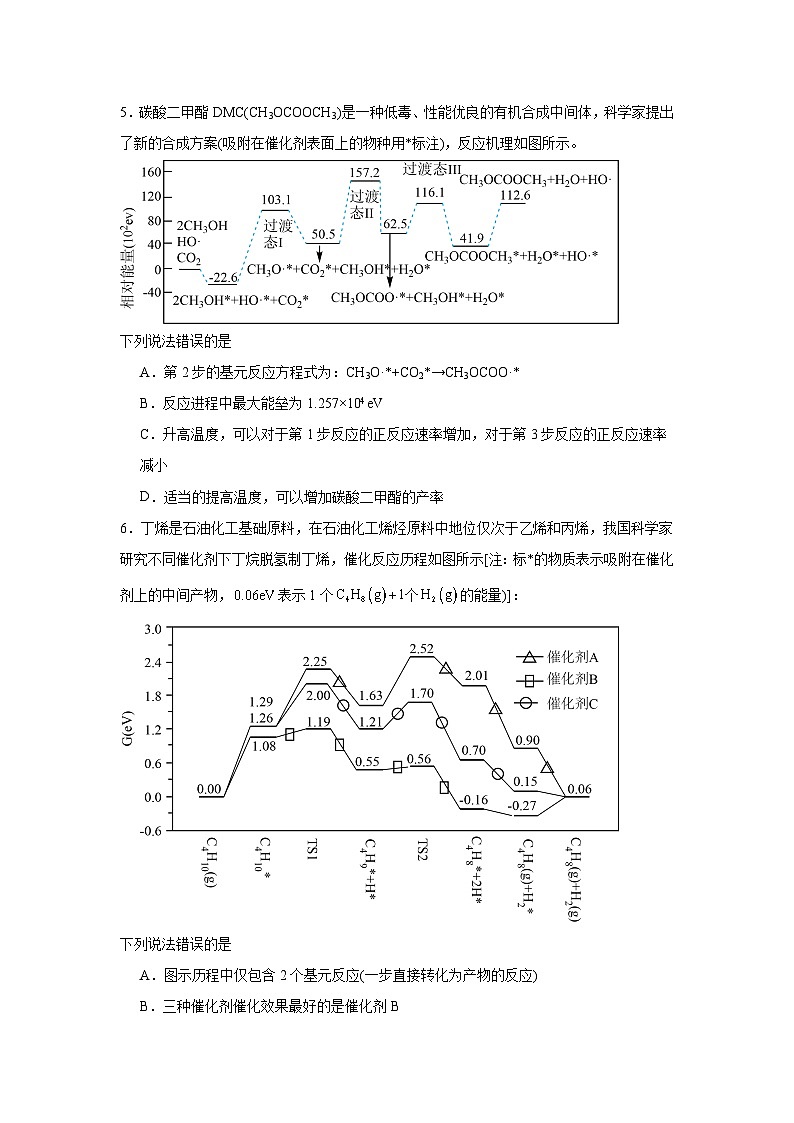 2025年高考化学试题二轮热点题型题型10反应微观机理分析速率方程及其应用含解析答案第3页