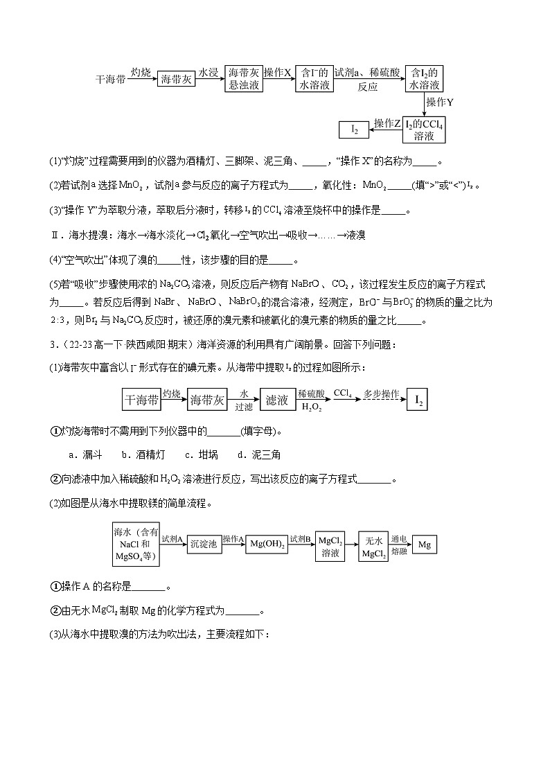 必刷题12 化学工业流程-高一化学下学期期末复习(人教版2019必修第二册)(原卷版)第2页