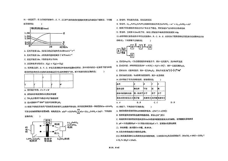 吉林省长春市长春汽车经济技术开发区第三中学2024-2025学年高三上学期9月月考+化学试题第2页
