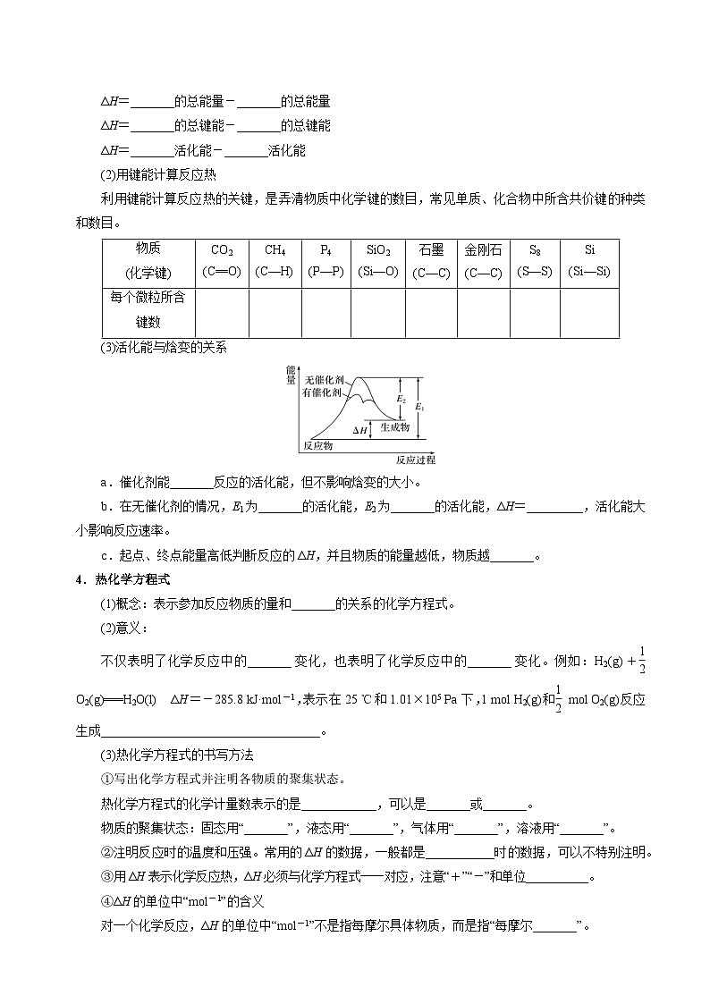 知识清单17 化学反应的热效应(学生版) 2025年高考化学一轮复习知识清单第3页