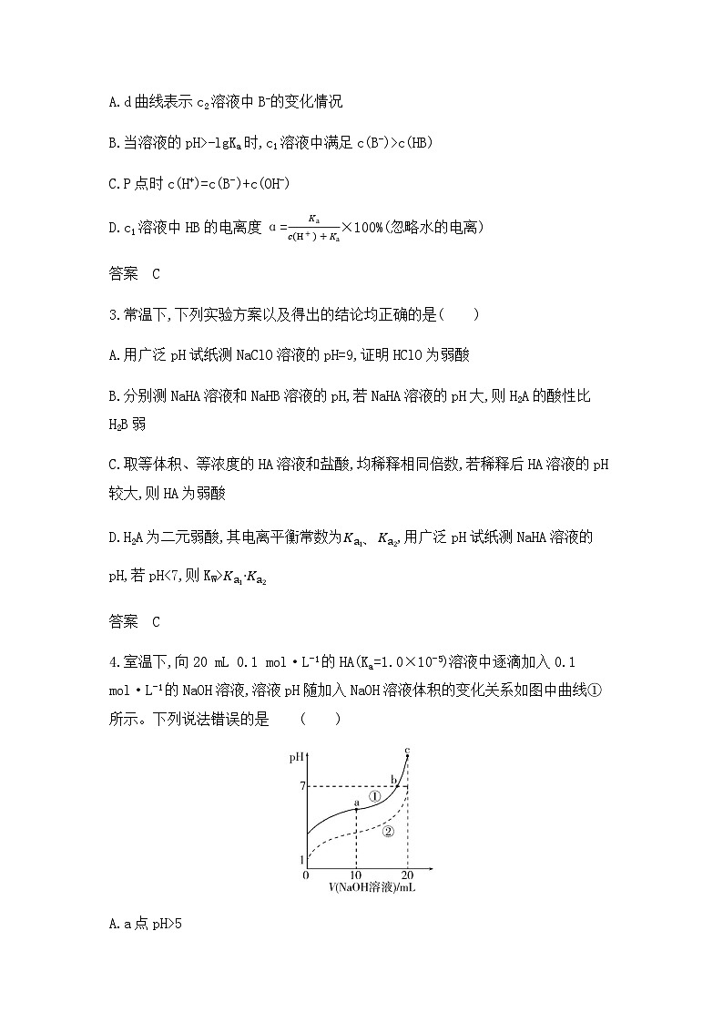新高考化学复习专题一0二弱电解质的电离平衡和溶液的酸碱性拓展练习含答案第2页