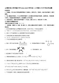 云南师范大学附属中学2024-2025学年高三上学期9月月考化学试题（含答案）