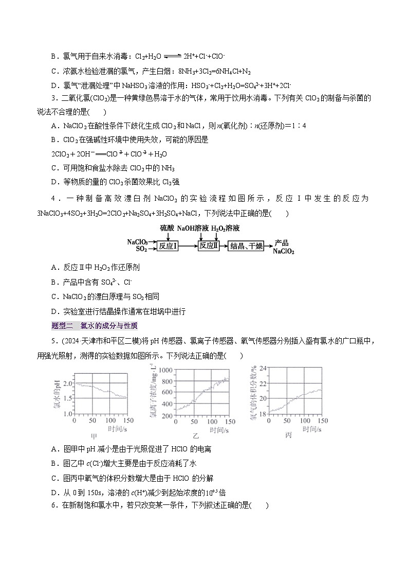 第01讲 氯及其重要化合物(练习)(学生版) 2025年高考化学一轮复习讲练测(新教材新高考)第2页