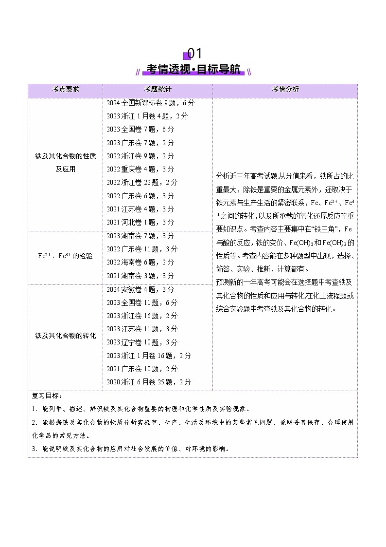 第02讲 铁及其重要化合物(讲义)(教师版) 2025年高考化学一轮复习讲练测(新教材新高考)第2页